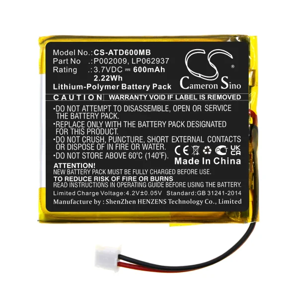 Alecto DBX-60 Series Replacement Battery 600mAh / 2.22Wh