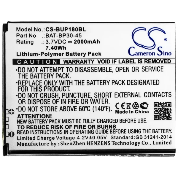 Bluebird BM180, BP30 Series Replacement Battery 2000mAh / 7.40Wh