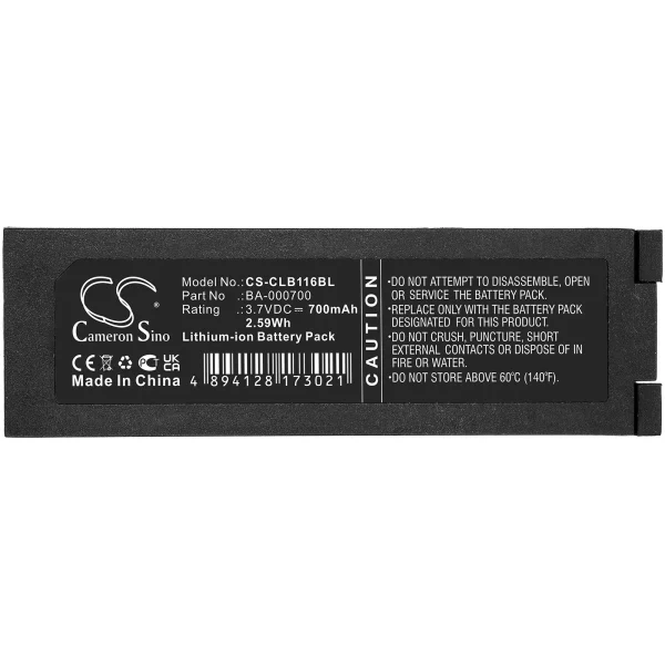 CipherLAB 1166, 1266, CL1160, CL1266 Series Replacement Battery 700mAh / 2.59Wh