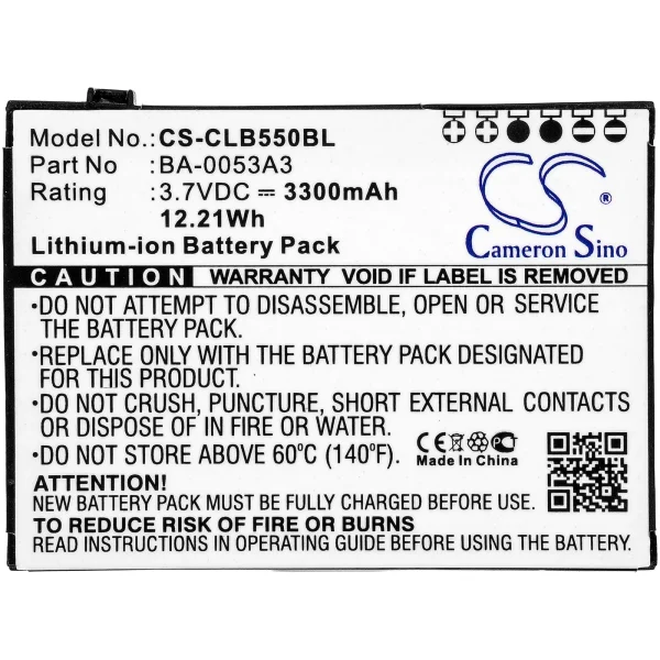 CipherLab CP50, CP55 Series Replacement Battery 3300mAh / 12.21Wh