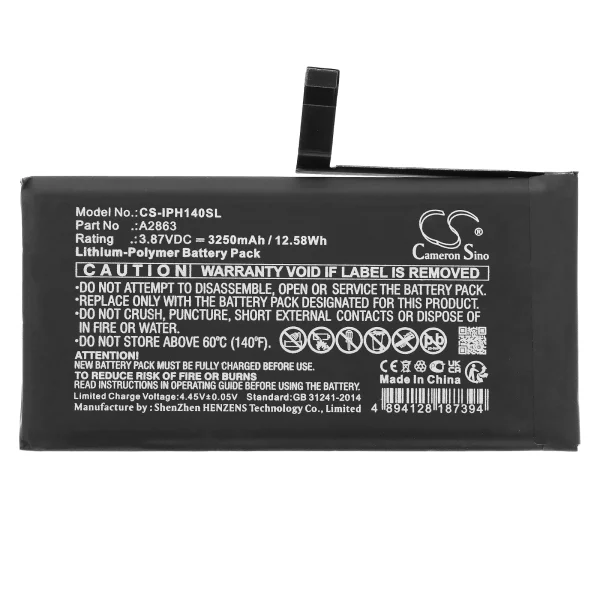 Apple iPhone 14 Series Replacement Battery 3250mAh / 12.58Wh