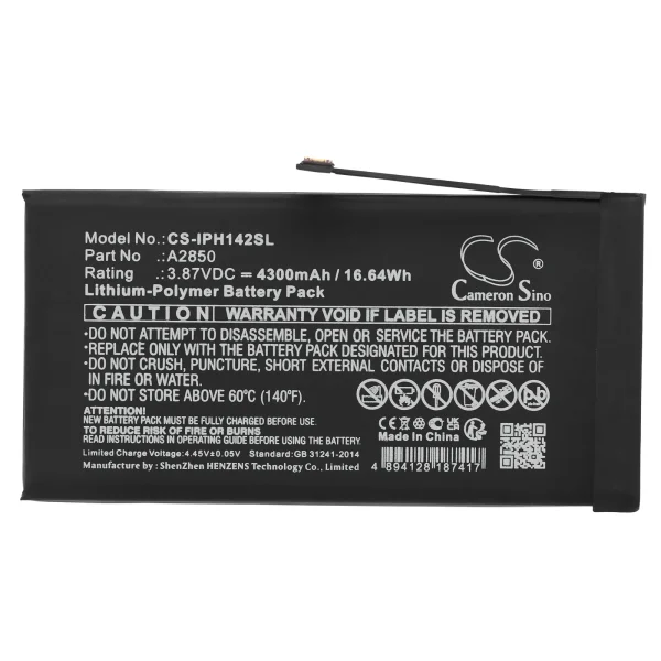 Apple iPhone 14 Plus Series Replacement Battery 4300mAh / 16.64Wh