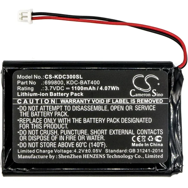 KOAMTAC KDC30, KDC350, KDC400, KDC410, KDC411 Series Replacement Battery 1100mAh / 4.07Wh