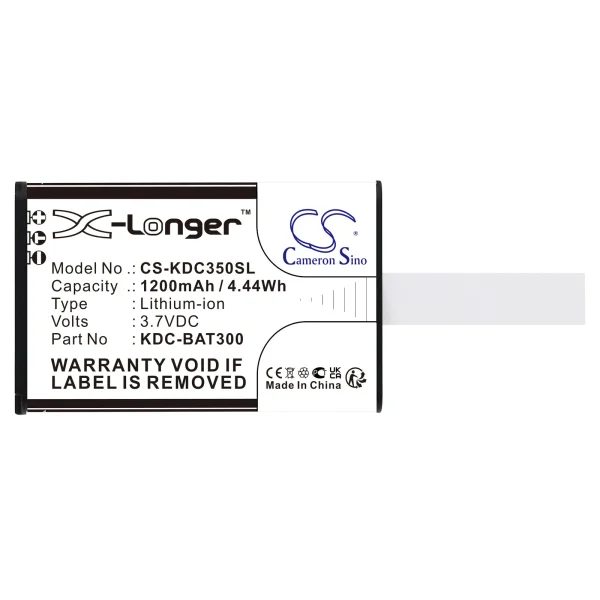 KOAMTAC KDC-250, KDC-300, KDC350CF-G6SR-R2, KDC350CFi-G6SR-3K-R2, KDC350CFi-G6SR-R2 Series Replacement Battery 1200mAh / 4.44Wh