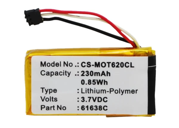 Motorola DECT 6.0, IT6, IT6-2, Motoactv, Series Replacement Battery 230mAh / 0.85Wh