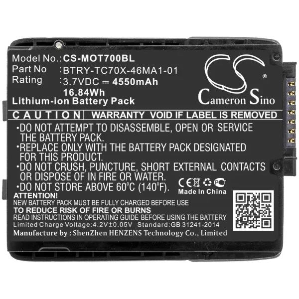 Motorola 82-171249-01, 82-171249-02, BT-000318, BTRY-TC70X-46MA1-01, BTRY-TC7X-46MA2 Series Replacement Battery 4550mAh / 16.84Wh