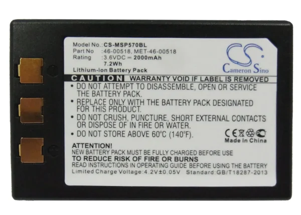 Metrologic MK5710, SP5700 Optimus PDA Series Replacement Battery 2000mAh