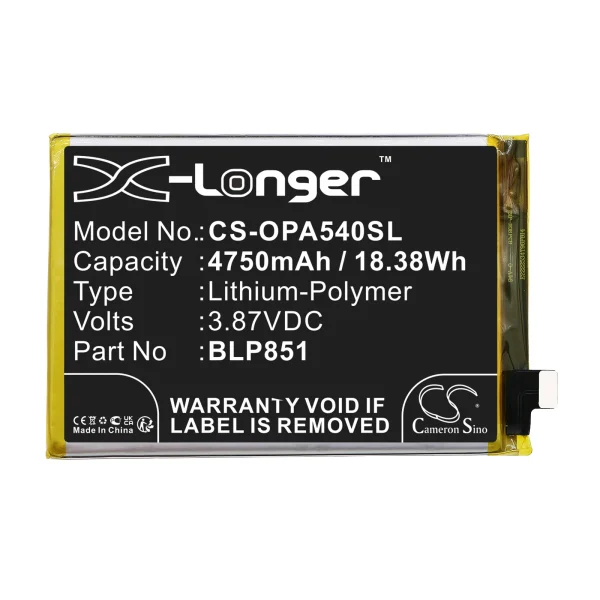 OPPO A54 5G, A74 5G, CHP2179, CHP2195 Series Replacement Battery 4750mAh / 18.38Wh