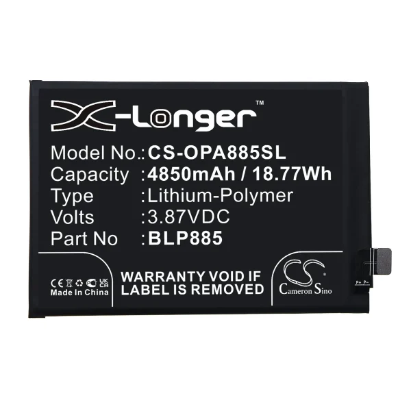 OPPO A96, CPH2333 Series Replacement Battery 4850mAh / 18.77Wh