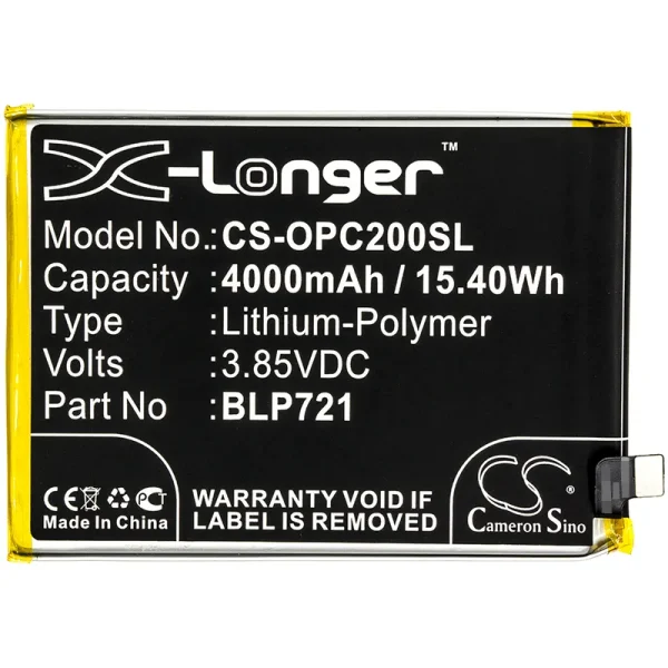 OPPO R1941, Realme C2, Realme C2s, RMX1941, RMX1945 Series Replacement Battery 4000mAh / 15.40Wh