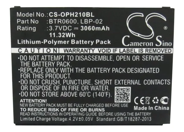 Opticon H21, H21 1D, H21 1D alpha, H21 1D qwerty, H21 2 Series Replacement Battery 3060mAh / 11.32Wh