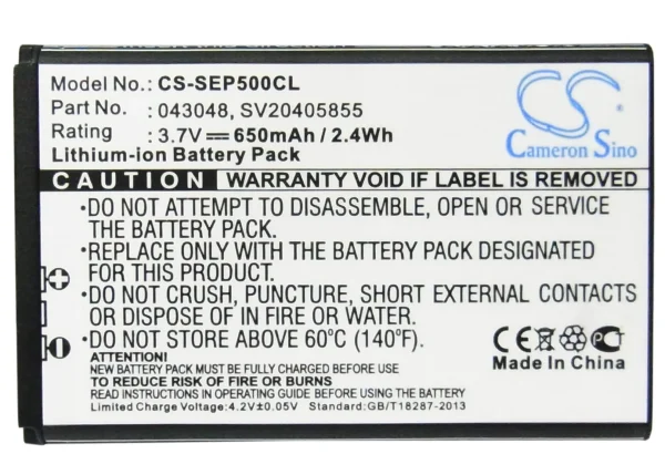 Swissvoice ePure, ePure fulleco DUO, L7 Series Replacement Battery 650mAh / 2.41Wh