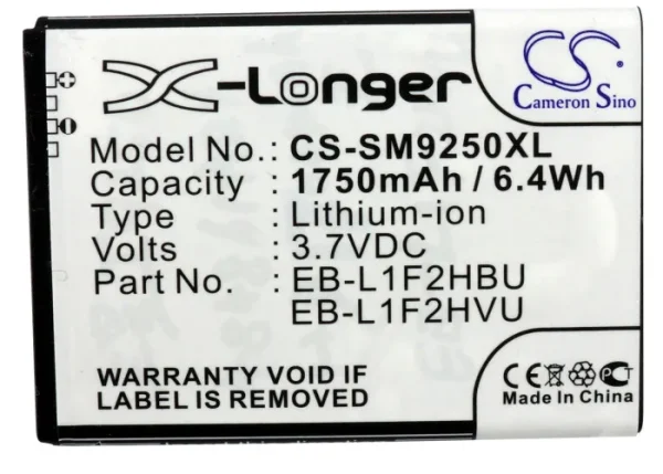 Samsung Galaxy Nexus, Galaxy Nexus 4G LTE, GT-i9250, GT-I9250W, Nexus Prime Series Replacement Battery 1750mAh/6.48Wh