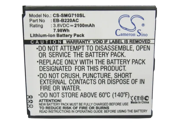 Samsung Galaxy Grand 2, Galaxy Grand 2 Duos, SM-G7102, SM-G7105, SM-G7105L Series Replacement Battery 2100mAh / 7.98Wh