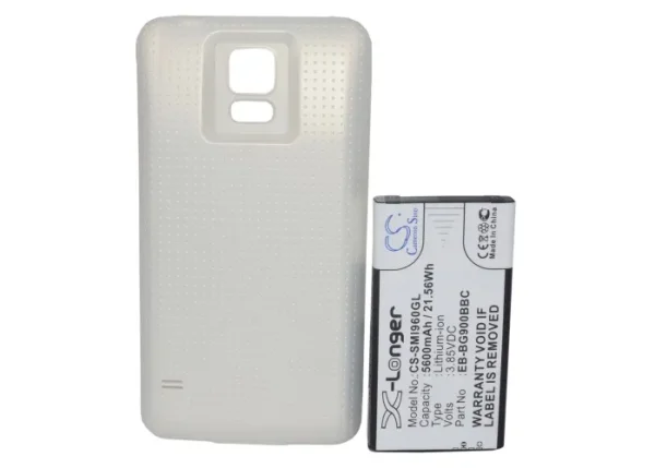 Samsung Galaxy S5, Galaxy S5 LTE, GT-I9600, GT-I9602, GT-I9700 Series Replacement Battery 5600mAh / 21.56Wh