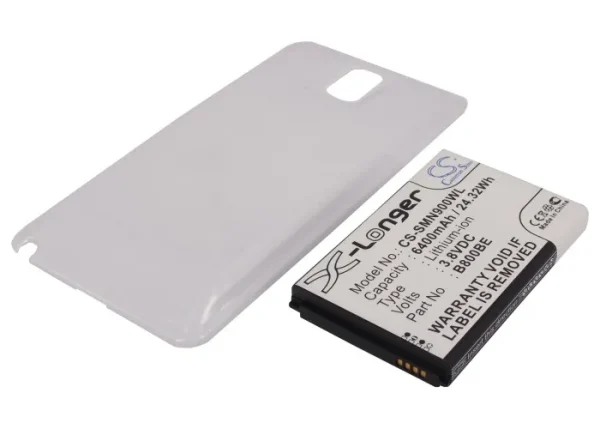 Samsung Galaxy Note 3, Galaxy Note III, SC-01F, SGH-N075, SM-N900 Series Replacement Battery 6400mAh / 24.32Wh - Image 2