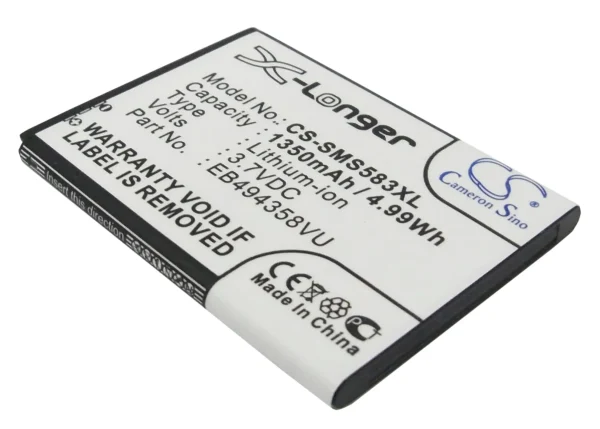 Samsung Ace, Cooper, Galaxy Ace, Galaxy Fit, Galaxy Gio Series Replacement Battery 1350mAh / 5.00Wh - Image 4