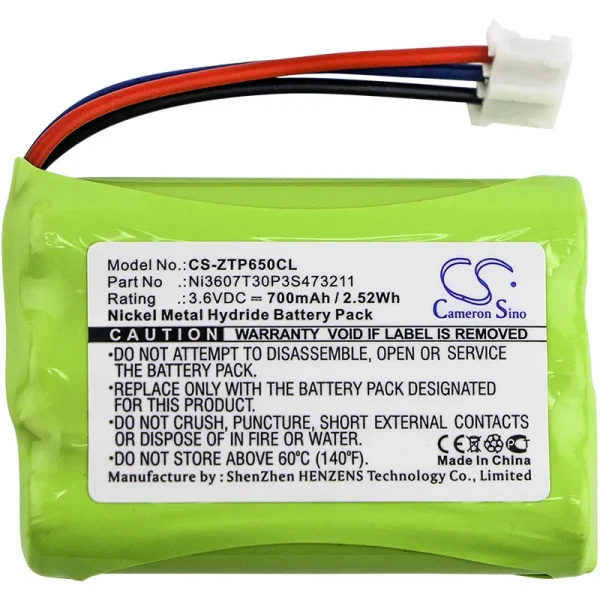 ZTE WP650, WP850 Series Replacement Battery 700mAh / 2.52Wh