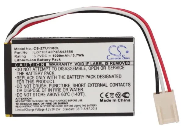 ZTE U110, U116, U116+, U118, U118A Series Replacement Battery 1000mAh / 3.70Wh