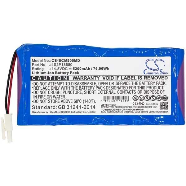 Biocare PM900, PM900 Patient Monitor, PM900S, PM900S Patient Monitor Series Replacement Battery 5200mAh / 76.96Wh