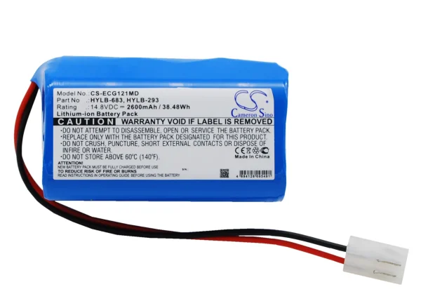 Biocare ECG-1200, ECG-1201, ECG-1210, Series Replacement Battery 2600mAh / 38.48Wh