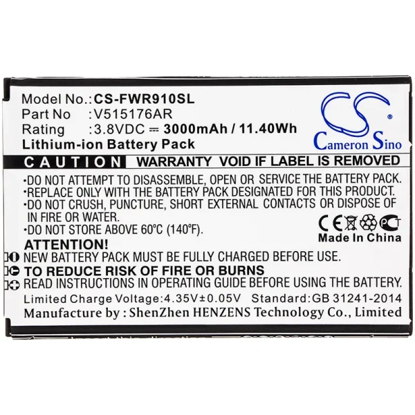 Franklin Wireless R910 Series Replacement Battery 3000mAh / 11.40Wh