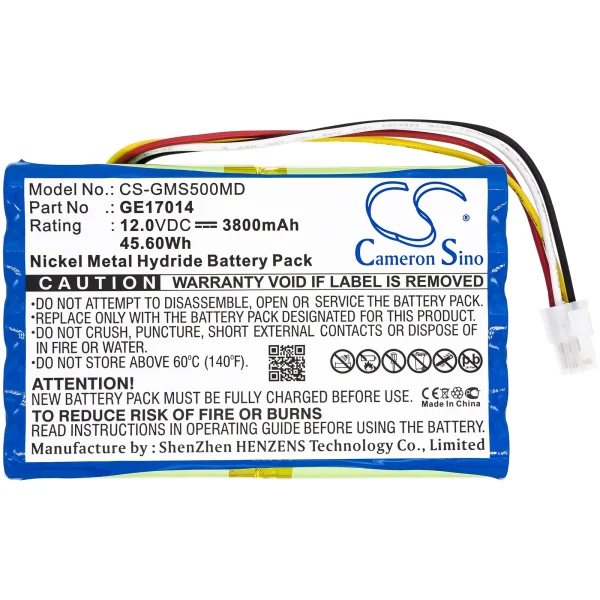 GE Datex-Ohmeda S/5, Datex-Ohmeda S/5 PATIENT MONIT, Datex-Ohmeda S/5CAM, Datex-Ohmeda S5 Series Replacement Battery 3800mAh / 45.60Wh