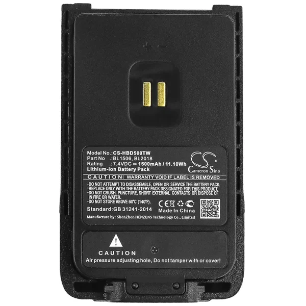 Hytera BD500, BD505, BD555 Series Replacement Battery 1500mAh / 11.10Wh