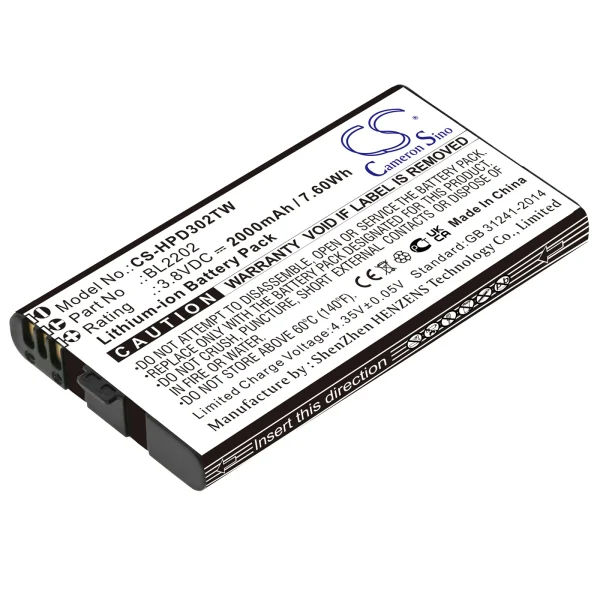 Hytera BD300, BD302, BD302i, BD352i, Series Replacement Battery 2000mAh / 7.60Wh - Image 3