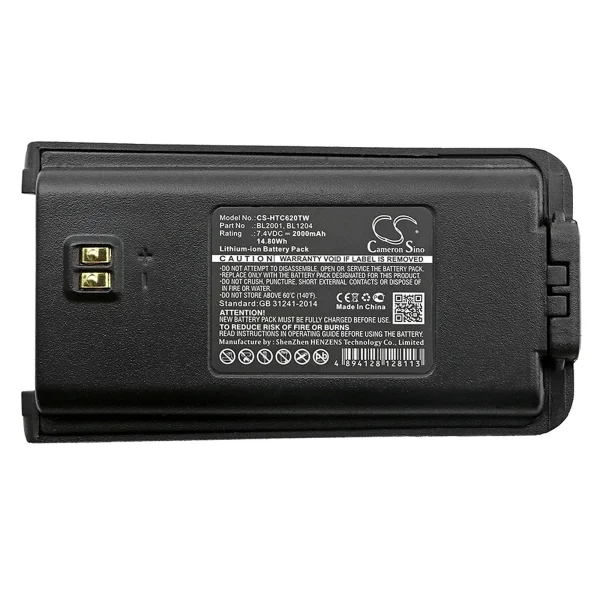 Hytera TC-610, TC-610P, TC-618, TC-620, TC-626 Series Replacement Battery 2000mAh / 14.80Wh