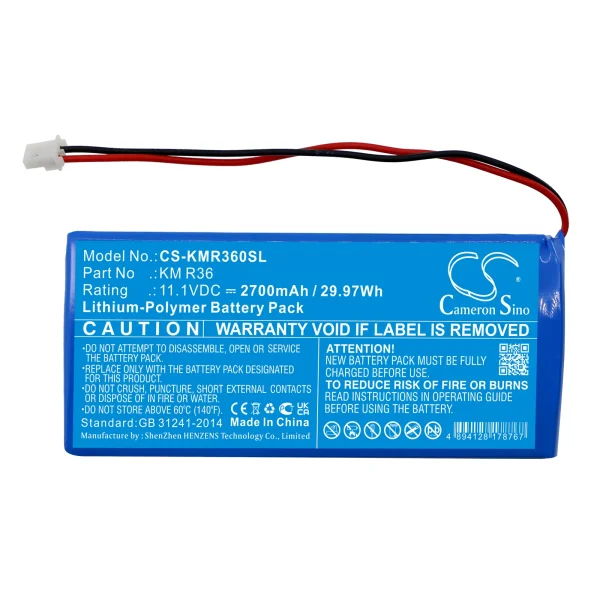 Kanomax KM R36 Gasmaster Series Replacement Battery 2700mAh / 29.97Wh