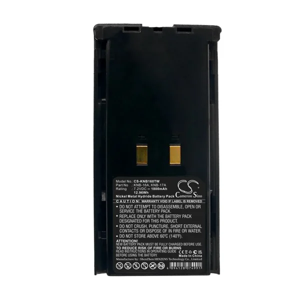 KENWOOD TK-180, TK-190, TK-280, TK-290, TK-290 FuG 11b Series Replacement Battery 1800mAh / 12.96Wh