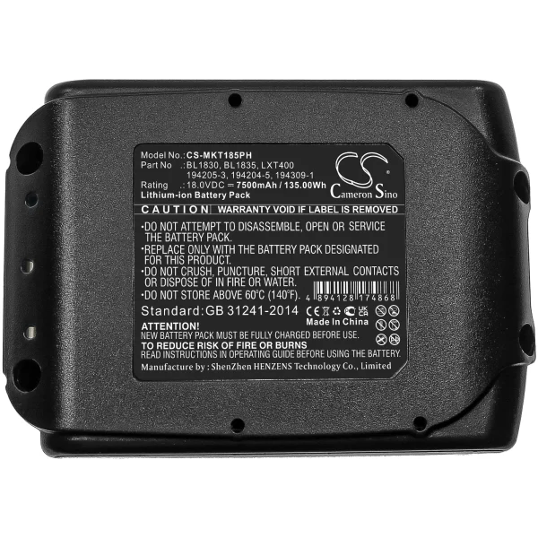 Makita BBO140, BBO180, BBO180Z, BCF050 Series Replacement Battery 7500mAh / 135.00Wh - Image 4