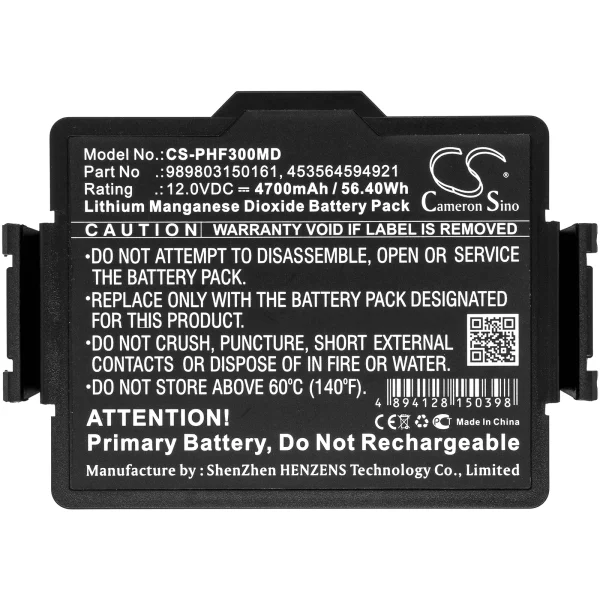 Philips DSA HeartStart FR3, HeartStart FR3 AED, HeartStart FR3 AED defibrillat, Series Replacement Battery 4700mAh / 56.40Wh