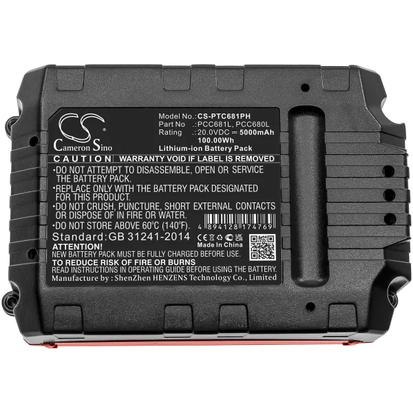 Stanley FMC625D2, FMC645D2, FMC675B, FMC675B-XE Series Replacement Battery 5000mAh / 100.00Wh - Image 2