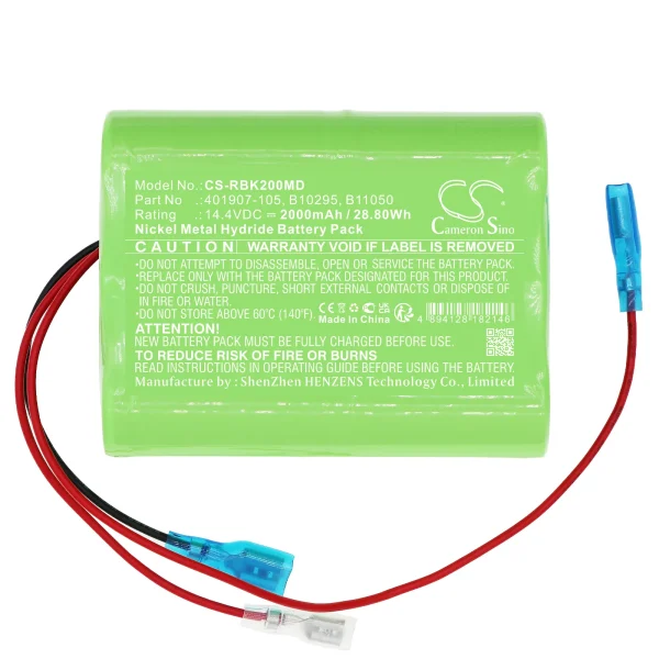 RAULAND BORG BK2000, Nurse Call, Responder III, Series Replacement Battery 2000mAh / 28.80Wh