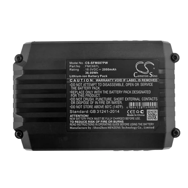 Stanley FMC625D2, FMC645D2, FMC675B, FMC675B-XE Series Replacement Battery 2000mAh / 36.00Wh - Image 2