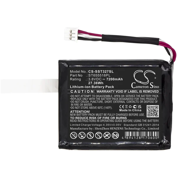 Senter ST103, ST327 Series Replacement Battery 7200mAh / 27.36Wh