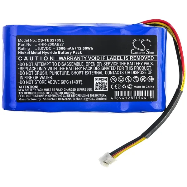 Testo Fluegas Analyzer Series Replacement Battery 2000mAh / 12.00Wh