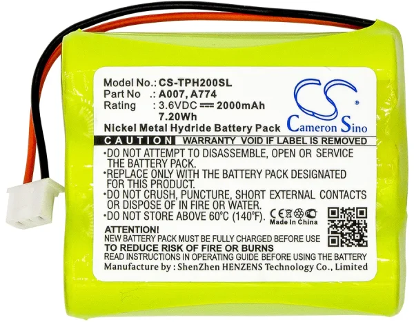 TPI 709R,712,714,716, 716N Series Replacement Battery 2000mAh / 7.20Wh