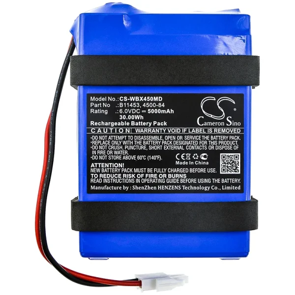 Welch-Allyn 450E0-E1, 450EO, 450T0-E1, 450TO Series Replacement Battery 5000mAh / 30.00Wh