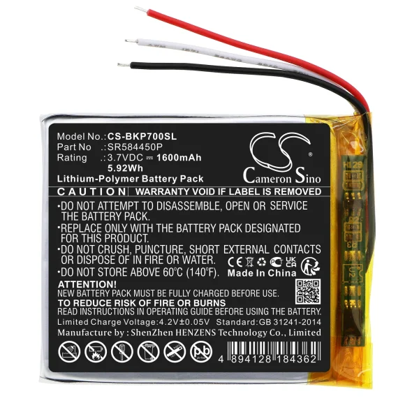 Becker Transit 7SL EU, TRANSIT7SLEU Series Replacement Battery 1600mAh / 5.92Wh