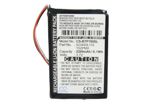 Blaupunkt TravelPilot 500, TravelPilot 700 Series Replacement Battery 2200mAh