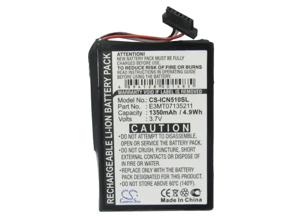 Navman iCN 510, iCN 520, iCN 530, iCN550 Series Replacement Battery 1350mAh / 5.00Wh