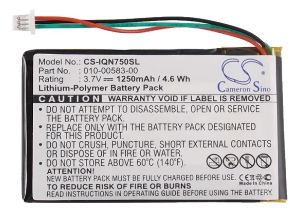 Garmin Nuvi 750, Nuvi 755, Nuvi 755T, Series Replacement Battery 1250mAh