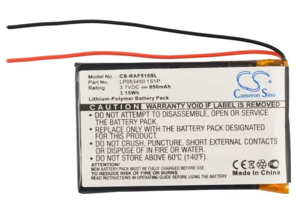 RAC 515F Series Replacement Battery 850mAh/3.15Wh