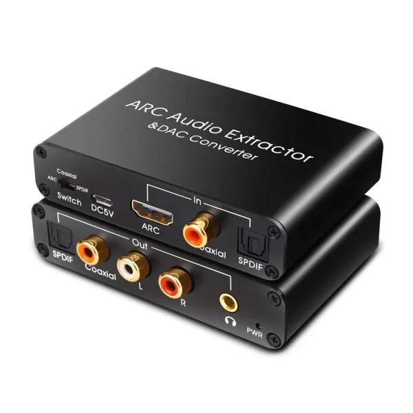 HDMI Coax SPDIF to RCA 3.5mm Coax SPDIF ARC Audio Extractor DAC