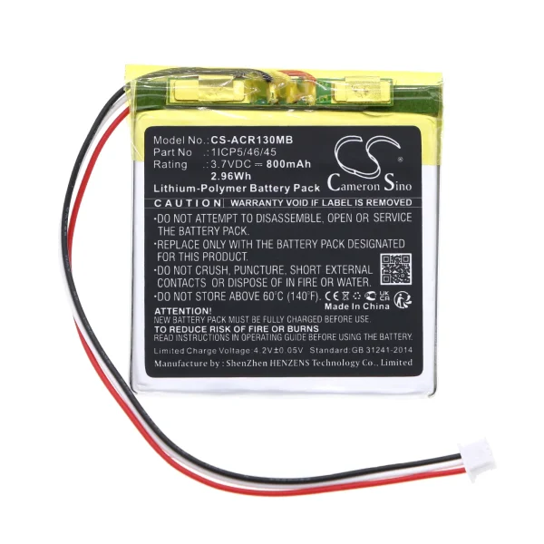 Angelcare AC1300, AC1300-D, AC1320 Monitor Series Replacement Battery 800mAh / 2.96Wh