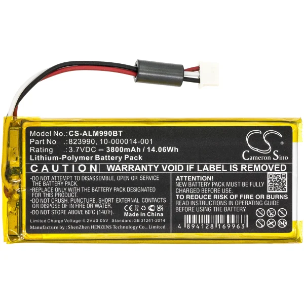 2GIG GC3 Panel, GC3e Panel, SP1-GC3 Series Replacement Battery 3800mAh / 14.06Wh