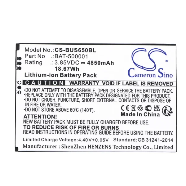 BlueBird Pidion SF6510 Series Replacement Battery 4850mAh / 18.67Wh